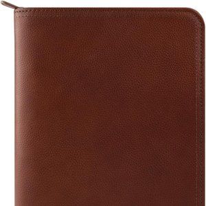 Franklin Covey - Rylan Binder - Leather Zipper Binder (Classic, Chestnut)